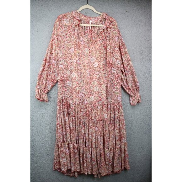 Free People Feelin Groovy Puff Sleeves Sheer Floral Dress-XS-Boho-Cottagecore - Picture 1 of 14